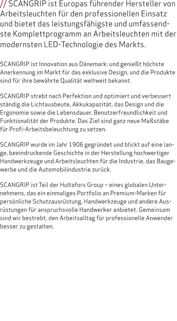 // SCANGRIP ist Europas f hrender Hersteller von Arbeitsleuchten f r den professionellen Einsatz und bietet das leist...