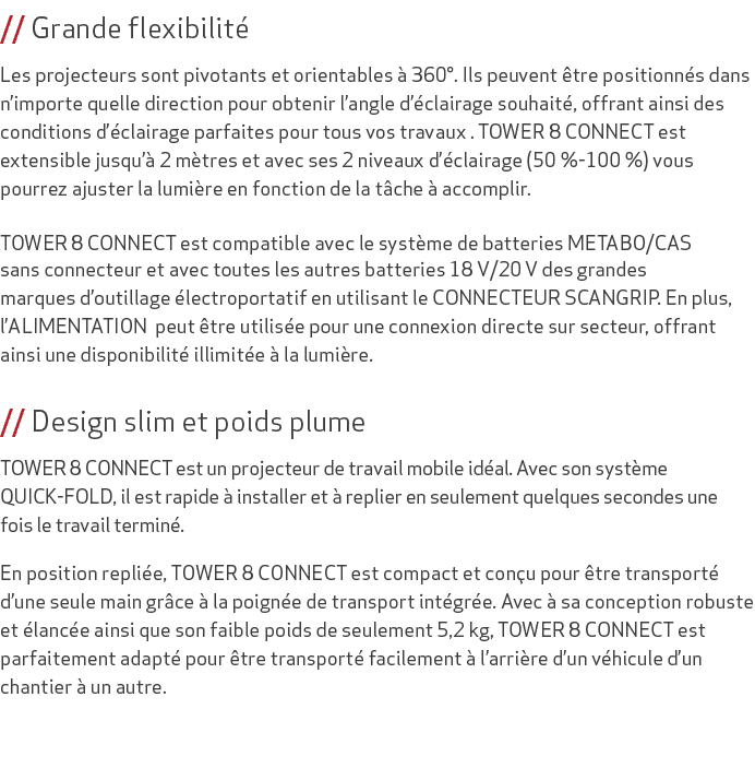 // Grande flexibilit Les projecteurs sont pivotants et orientables   360°. Ils peuvent  tre positionn s dans n’impor...