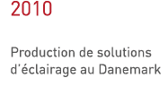 2010 Production de solutions d éclairage au Danemark