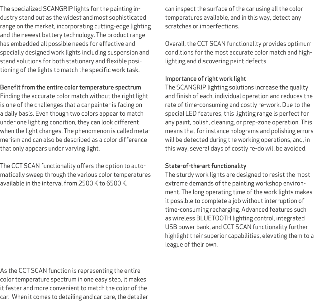 The specialized SCANGRIP lights for the painting industry stand out as the widest and most sophisticated range on the...