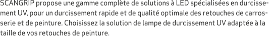 SCANGRIP propose une gamme compl te de solutions  LED sp cialis es en durcissement UV, pour un durcissement rapide e...