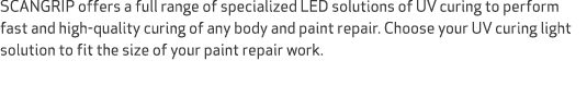 SCANGRIP offers a full range of specialized LED solutions of UV curing to perform fast and high quality curing of any...