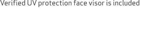 Verified UV protection face visor is included