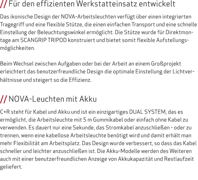 // F r den effizienten Werkstatteinsatz entwickelt Das ikonische Design der NOVA Arbeitsleuchten verf gt ber einen i...