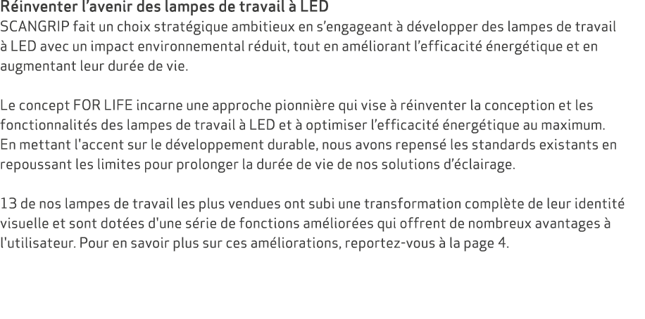 R inventer l’avenir des lampes de travail  LED SCANGRIP fait un choix strat gique ambitieux en s’engageant   d velop...