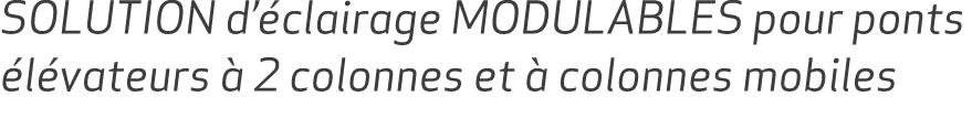 Solution d’ clairage MODULABLES pour ponts l vateurs   2 colonnes et   colonnes mobiles