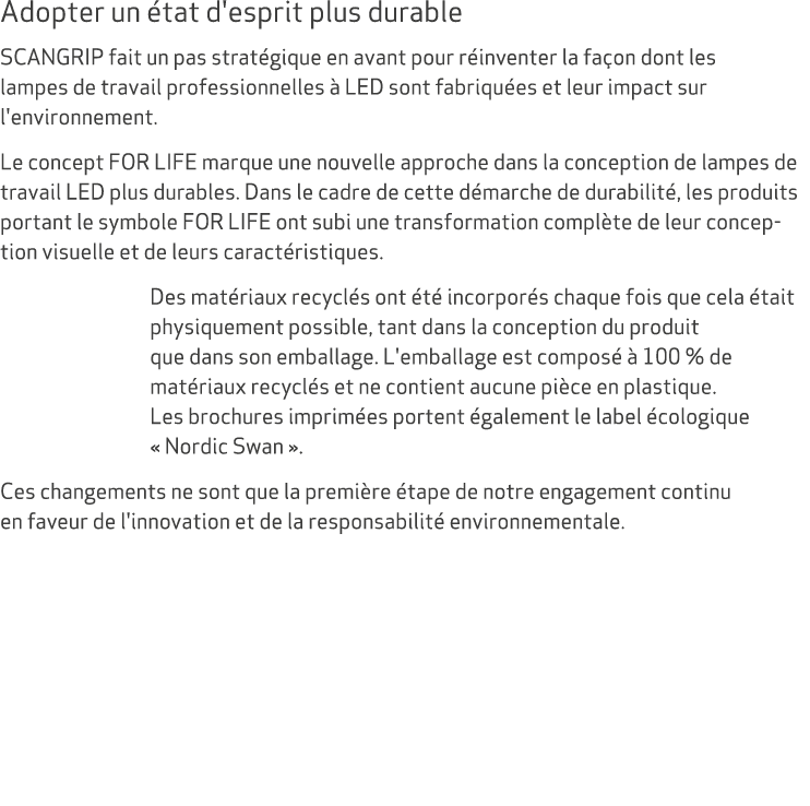 Adopter un tat d'esprit plus durable SCANGRIP fait un pas strat gique en avant pour r inventer la fa on dont les lam...