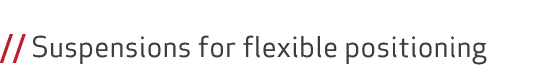  // Suspensions for flexible positioning 