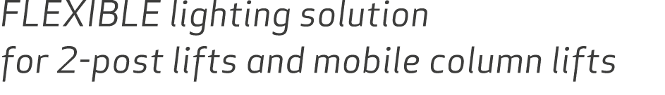 Flexible lighting solution for 2 post lifts and mobile column lifts 