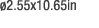  2.55x10.65in